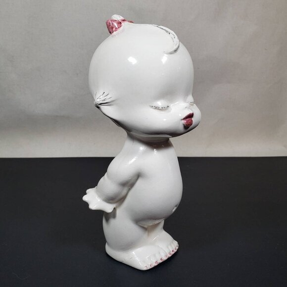Kissing Baby Girl 8" Figurine | Vintage Ceramics | Nursery Decor - Picture 5 of 10